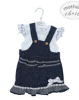 INF GIRLS DENIM PINIFORE AND T SHIRT 3-6M