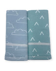 Mothers Choice 2 Pack Baby Burp Cloths / Burpers Set - Blue