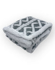 Mothers Choice Sherpa Fleece Blanket Grey White Net Design