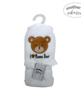 Mothers Choice 100% Cotton Baby Hooded Towel I Love Mama Bear