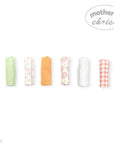 Mothers Choice 6 Pack Washcloth Set Peach Fruit