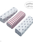 Mothers Choice 3 Pack Baby Flannel Receivers 100% Cotton - Nautical