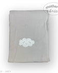 Mothers Choice Cotton Waffle Blanket Grey Cloud Embroid