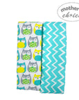 Mothers Choice 2 Pack Baby Flannel Receivers - Owl / Zig Zag