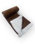 Mothers Choice Sherpa Fleece Stripe Blanket Brown