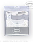 Packaged baby clothes with 'mother's choice' branding on a white background