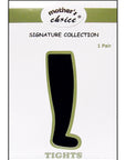 Card with a black knee-high sock design and 'Mother's Choice' branding on a white background.