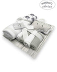 Mothers Choice Hooded Towel And 4 Washcloths And Wash Sponge Elephant