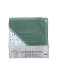 Mothers Choice 100% Cotton Baby Quilted Hooded Receiver - Sage / Grey Leaf