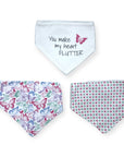 M/C 3 PACK BANDANA BIB SET BUTTERFLY