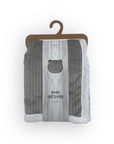 Mothers Choice Sherpa Fleece Stripe Blanket Grey