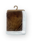 Mothers Choice Sherpa Fleece Stripe Blanket Brown