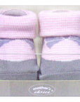 Mothers Choice Inf Girls Box Socks 'Grey/Pink Design'
