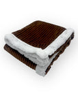 Mothers Choice Sherpa Fleece Stripe Blanket Brown