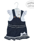 INF GIRLS DENIM PINIFORE AND T SHIRT 3-6M
