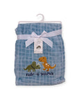 Mothers Choice Printed Flannel Baby Blanket - Dinosaurs