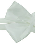 Mothers Choice Girls Alice Band White Satin Bow With Rose