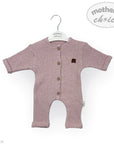M/C BASIC RAISED WAFFLE ROMPER NEWBORN PINK