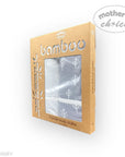 Packaging of bamboo burp cloths with 'mother's choice' branding on a white background