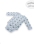 Baby hoodie with animal pattern on a white background, branded 'Mother's Choice'.