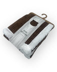 Mothers Choice Sherpa Fleece Stripe Blanket Brown