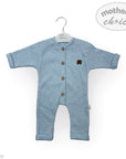 M/C BASIC RAISED WAFFLE ROMPER NEWBORN BLUE