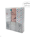 Mothers Choice 3 Pack Baby Flannel Receivers 100% Cotton - Pink Dinosaur