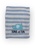 M/C PRINTED FLANNEL BLANKET BOY'S ELEPHANT
