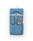 Mothers Choice Super Soft Coral Fleece Blanket & Pillow Set – Blue Bear