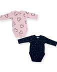 2 PACK BODYSUITS GIRLS 'HEART/POLKA'