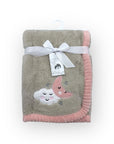 M/C SUPER SOFT CORAL FLEECE AND BINDING BLANKET GIRL'S MOON