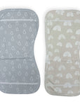 Mothers Choice 2 Pack Baby Burp Cloths / Burpers Set - Stone