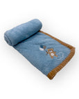 M/C SUPER SOFT CORAL FLEECE AND BINDING BLANKET BOY'S BEAR