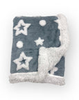 Mothers Choice Sherpa Fleece Stars Blanket Blue