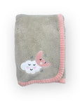 M/C SUPER SOFT CORAL FLEECE AND BINDING BLANKET GIRL'S MOON