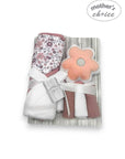 Mothers Choice Baby Hooded Towel, Washcloths & Sponge Set - Flower