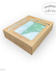 Box of bamboo hooded towels with a visible brand logo on a white background