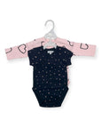 2 PACK BODYSUITS GIRLS 'HEART/POLKA'