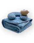 Mothers Choice Super Soft Coral Fleece Blanket & Pillow Set – Blue Bear