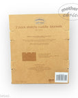Cardboard packaging of 2-pack stretchy cuddle blankets with 'Mother's Choice' branding on a white background.