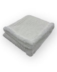 Mothers Choice Sherpa Fleece Stripe Blanket White