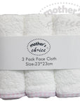 Mothers Choice 3 Pack Facecloth Pink