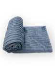 Mothers Choice Single Layer Sherpa Fleece Stripe Blanket Blue