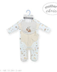 Baby onesie with elephant design on a hanger against a white background, featuring 'Mother's Choice' branding.