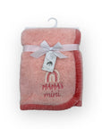 M/C SUPER SOFT CORAL FLEECE AND BINDING BLANKET GIRL'S RAINBOW