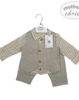 Mothers Choice Inf Boys 3Piece Natural Linnen Set