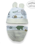 M/C 2PK TURBAN HAT SET WITH EARS 'MINT ART'