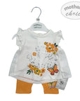 Baby outfit with floral design on a 'Mother's Choice' hanger