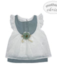M/C COTTON H/S LINEN DRESS SUMMER DIP 18M