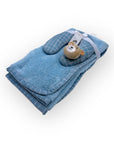 Mothers Choice Super Soft Coral Fleece Blanket & Pillow Set – Blue Bear
